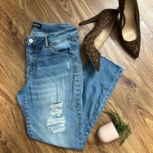 Bebe ripped light wash jeans
